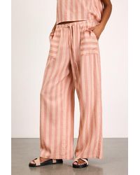 Lulus - Dresa Striped Cotton Wide-Leg Pants - Lyst