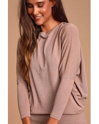 Lulus Basics - Verla Rusty Rose Dolman Sleeve Sweater Top - Lyst