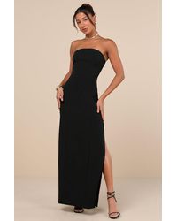 Lulus - Famous Icon Strapless Column Maxi Dress - Lyst