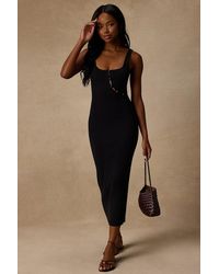 Lulus - Clairo Ribbed Knit Cutout Midi Dress - Lyst