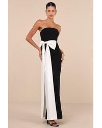 Lulus - Marvelous Vision Strapless Bow Column Maxi Dress - Lyst