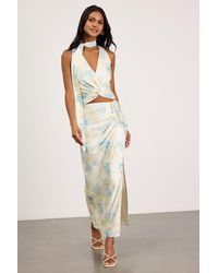 Lulus - Patrice Floral Ruched Maxi Skirt - Lyst