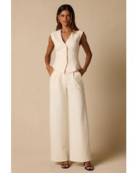 Lulus - Greta Cream High-Rise Wide-Leg Trousers - Lyst