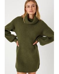 Lulus - Casual Coziness Waffle Knit Cowl Neck Sweater Dress - Lyst