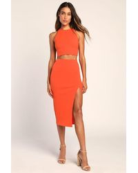 Lulus - Absolute Edge Sleeveless Two-Piece Bodycon Midi Dress - Lyst