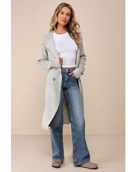 Lulus - Cuddle Club Marled Long Sleeve Coatigan - Lyst