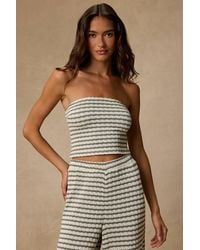 Lulus - Esmira And Sage Striped Knit Top - Lyst