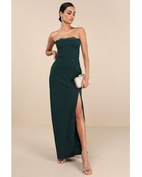 Lulus - Memorably Iconic Strapless Lace Bustier Maxi Dress - Lyst