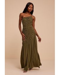 Lulus - Manhattan Ruched Maxi Dress - Lyst