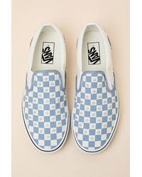Vans - Classic Glacial Slate Checkerboard Rhinestone Slip-On Sneakers - Lyst