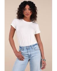 Lulus Basics - Skyra T-Shirt Bodysuit - Lyst