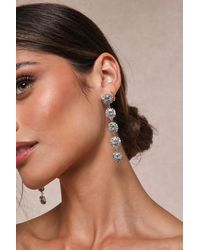 Lulus - Made To Glow Rhinestone Drop Earrings - Lyst