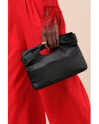 Lulus - Total Romantic Satin Bow Clutch - Lyst