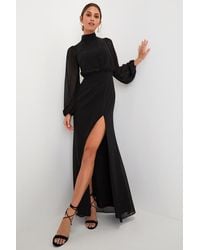 Lulus - Graceful Entrance Long Sleeve Backless Maxi Dress - Lyst