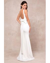 Lulus - Loving Fate Bow Square Neck Backless Maxi Dress - Lyst