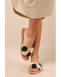 Dolce Vita - Danela And Natural Raffia Slide Sandals - Lyst