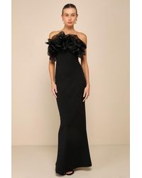 Lulus - Evening Excellence Ruffled Strapless Mermaid Maxi Dress - Lyst