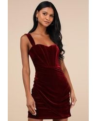 Lulus - Opulent Mood Velvet Bustier Mini Dress - Lyst