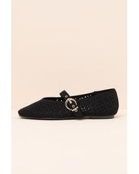 Lulus - Nanette Eyelet Buckle Ballet Flats - Lyst