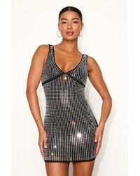 Lulus - Narela And Rhinestone Backless Bodycon Mini Dress - Lyst
