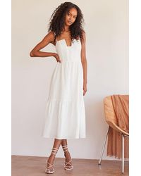 Lulus - Simplicity And Sweetness Sleeveless Tiered Midi Dress - Lyst
