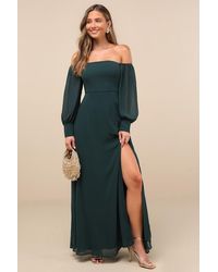 Lulus - Feel The Romance Off-The-Shoulder Maxi Dress - Lyst