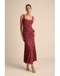 Lulus - Celeste Floral Burnout Bustier Maxi Dress - Lyst