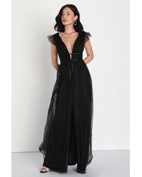 Lulus - I'M All Yours Tulle Ruffled Maxi Dress - Lyst