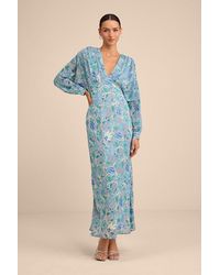 Lulus - Azalea Multi Floral Long Sleeve Midi Dress - Lyst