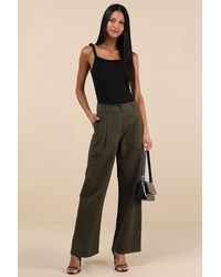Lulus - Charismatic Success Pleated High-Rise Wide-Leg Pants - Lyst