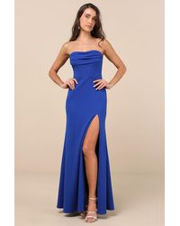 Lulus - Spellbinding Allure Bustier Strapless Mermaid Maxi Dress - Lyst