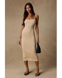 Lulus - Ventura Vision Crochet Lace-Up Midi Dress - Lyst