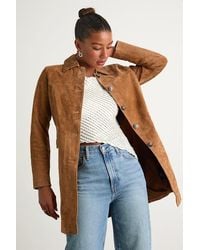 Blank NYC - Vessa Suede Collared Trench Coat - Lyst