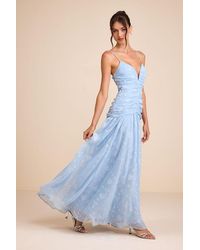 Lulus - Payton Floral Burnout Drop Waist Maxi Dress - Lyst