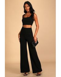 Lulus - Only Tonight Two-Piece Wide-Leg Jumpsuit - Lyst