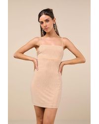 Lulus - Glamorous Take Rhinestone Lace-Up Bodycon Mini Dress - Lyst
