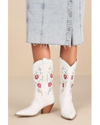 Billini - Allison Embroidered Mid-Calf Western Boots - Lyst