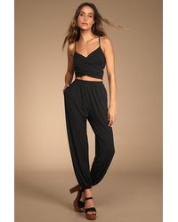 Lulus - Doin' It Right Wrap Two-Piece Jumpsuit - Lyst