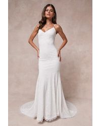 Lulus - Flawless Extravagance Lace Trumpet Hem Maxi Dress - Lyst