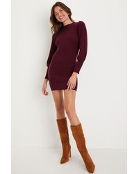 Lulus - Loving You Fondly Ribbed Knit Sweater Dress - Lyst