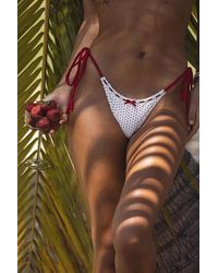 Frankie's Bikinis - Mackenzie Polka Dot Side-Tie Bikini Bottoms - Lyst