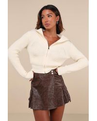 Lulus - Iconic Travels Vegan Leather Cargo Skort - Lyst