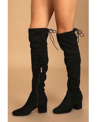 Lulus - Di Suede Over The Knee Boots - Lyst