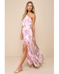Lulus - Romantic Marvel Floral Print Halter Neck Maxi Dress - Lyst