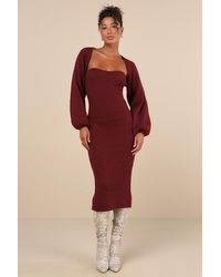 Lulus - Autumn Aura Ribbed Two-Piece Sweater Dress - Lyst