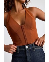 Lulus - Adeema Hook-And-Eye Halter Crop Top - Lyst