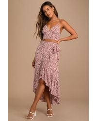 Lulus - Summer Romance Floral Print Two-Piece Midi Dress - Lyst