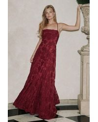 Lulus - Wharton Burnout Lace-Up Maxi Dress - Lyst