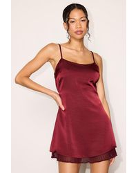 Lulus - Dandria Satin Cowl Back Mini Dress - Lyst