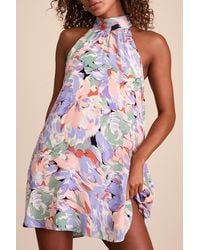 Lulus - Tied Back To You Multi Floral Print Mini Shift Dress - Lyst